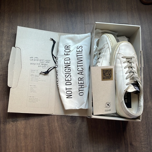 Golden Goose Shoes - Golden Goose Hi Star platform sneakers white/silver